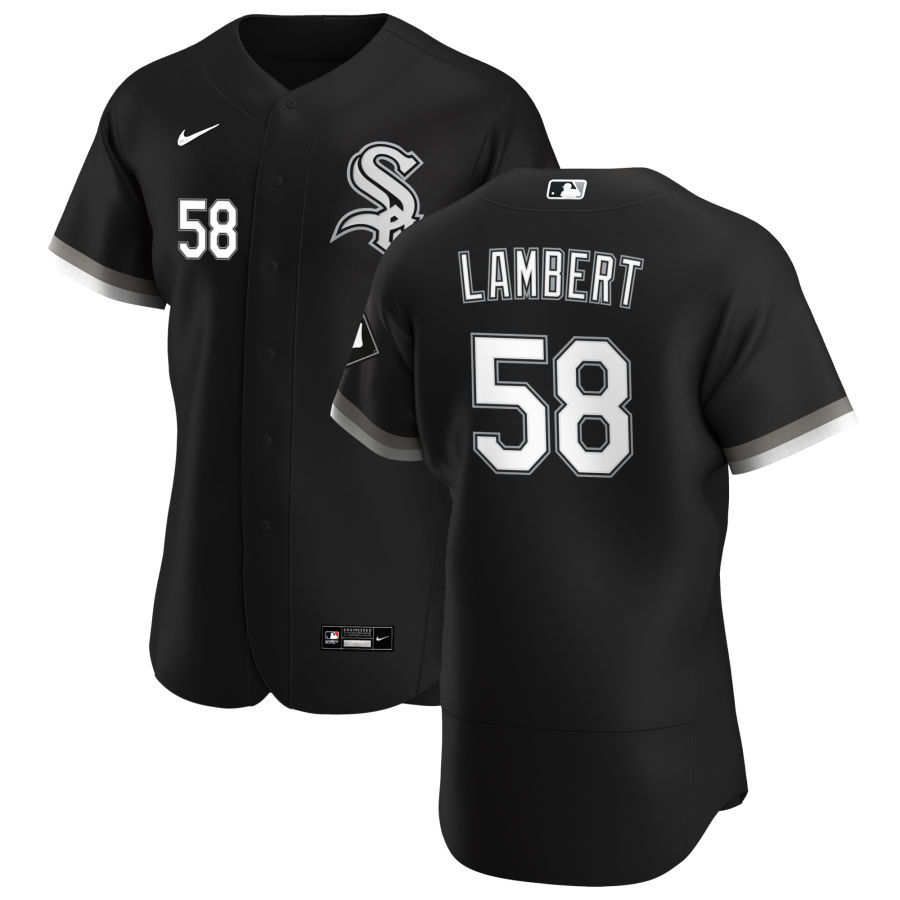 Chicago White Sox #58 Jimmy Lambert Men Nike Black Alternate 2020 Authentic Player MLB Jersey